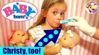 ? Oh No! ? Baby Born Twins are SICK! ? Kate and Clara Go to Dr. Tulip with Fevers + Wheezing! ?