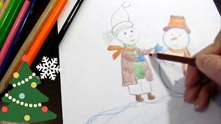 Рисунки для детей Рисуем зиму Детские рисунки Drawings for children Drawing winter Children's drawin