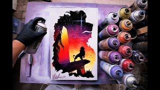 The Lion King - Glow in the Dark - SPRAY PAINT ART by Skech