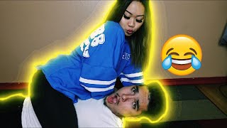 STOMACH SITTING CHALLENGE!!! (SHE FARTED)