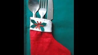 Fabriquer une chaussette de Noel pour déco de table