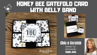 Honey Bee Gatefold Card with Belly Band