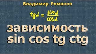 ЗАВИСИМОСТЬ МЕЖДУ СИНУСОМ КОСИНУСОМ ТАНГЕНСОМ 10 11 класс