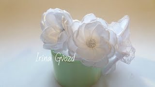 МК Резинка украшение на гульку-пучок /DIY Kanzashi / fitas Tutorial