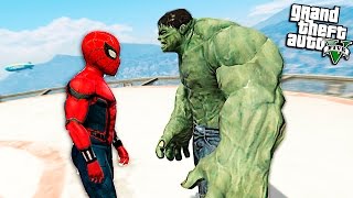 ЧЕЛОВЕК ПАУК ПРОТИВ ХАЛКА - GTA 5 МОДЫ - (spider-man vs hulk)
