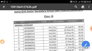 4th List of selected candidatesClass 9th JAMIA SCHOOLS