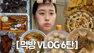 먹방 VLOG 6탄 일주일 동안 먹은 것들 ( 우리할매떡볶이,배라,뿌링클,피자알볼로,마라탕,양념치킨,규카츠,칼국수등등 ) mukbang vlog