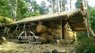 Лесная изба адвоката Егорова зимовье ч. 4 фронтоны