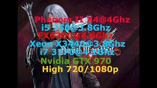 Devil May Cry 5_i5 750@3.8 vs Phenom II X4@4 vs FX6300@4.6 vs X3440@3.8 vs i7 3770@4.1 (gtx 970)