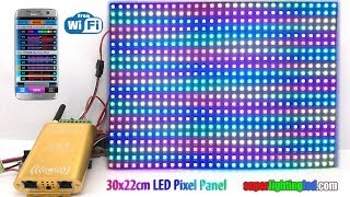 How to use WiFi Music Controller to Control 30x22cm Addressable LED Pixel Panel