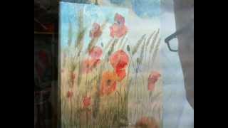 Dipingere a spatola Papaveri nei campi di grano ultima parte