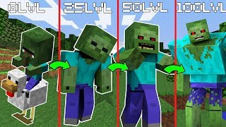 КАК ПРОКАЧАТЬ ЗОМБИ МУТАНТ МОБ ДО 100 УРОВНЯ В МАЙНКРАФТ | ЛАЙФХАК MINECRAFT Мультик