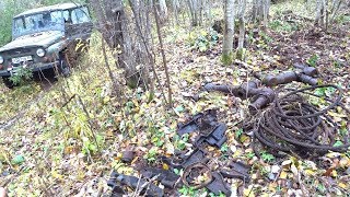 Один в тайгу за бесценным металлом. Осенние приключения! Трактор разбросанный по лесу.