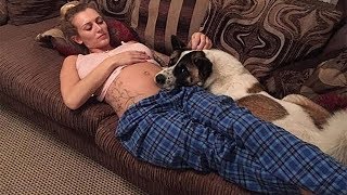 Беременная девушка взволнована поведением своей собаки, не понимая, что та пытается её спасти!