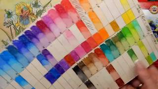 Акварельные Koh-i-noor, акварельные Marco reffine, Color core! Выкраска. Палитра цветов