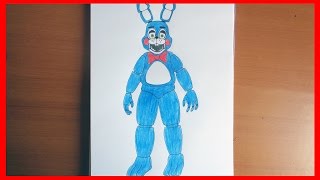 How to draw Toy Bonnie, five nights at freddy's characters