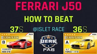 Asphalt 9 | Car Hunt: Ferrari J50 | How To Beat 36s/37s | Ferrari 488 / VLF | Islet Race