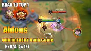 Aldous WIN in EVERY Rank Game | Road to top 1 [K2 Zoro]