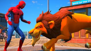 SPIDERMAN VS LION