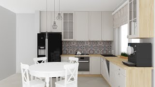 Projekt kuchni w PRO100 przy wsparciu Biblioteki Corwin.