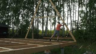 Дом-шалаш (A-frame house) - подъем А-фермы