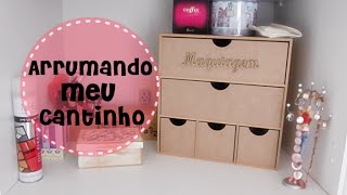 VLOG: Arrumando Meu Cantinho de Makes