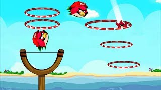 Angry Birds Sling Shot Fun 2 - RED BIRDS RUSHING STRAIGHT THROUGH RINGS!
