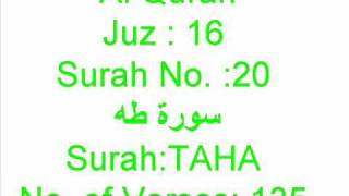 AL QURAN Surah TAHA 1 to 61 recited by Sheikh Mishary Rashid Al-Afasy