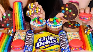 ASMR M&M'S CANDY ICE CREAM, MACARON, MOUSSE CAKE, BIRTHDAY CAKE RICE KRISPIES, RAINBOW TWIZZLERS 먹방