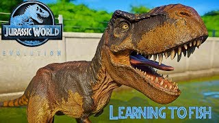 Tyrannosaurus Rex learning to fish - Jurassic Cinema - Jurassic World Evolution