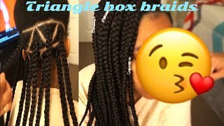 How To: Triangle Part Box Braids (using only 2 packs of hair)