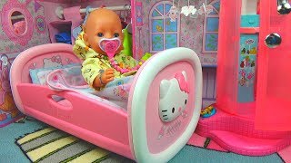 Беби Бон Обычное Утро! Baby Born Doll Evening Routine! Baby Annabell bedroom, bathroom in dollhouse