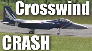 Spectacular crosswind landing crash