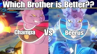 Xenoverse 2 Character Test! Beerus Vs. Champa!! Which God Is Better?