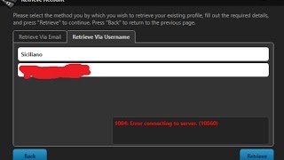 1004; Error connecting to server. (10060)[ Project Reality Error ]