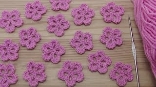 Вязание простого ЦВЕТКА - урок вязания для начинающих - Lesson crochet flowers