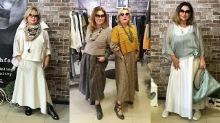 Бохо стиль 2019 для женщин 50 - 60 лет. Модная женская одежда на каждый день для дам старше 50