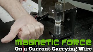 Magnetic force on a current carrying wire - Jumping wire physics demontration