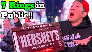 Singing ARIANA GRANDE "7 Rings" with the World's Largest Hershey's Bar!!