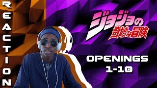 DownB REACTS | JoJo's Bizarre Adventure: Openings 1-10 + Analysis