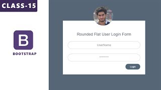 Rounded Flat Login Form in Bootstrap - Bootstrap Tutorials for Beginners(Urdu/Hindi) - Class 15