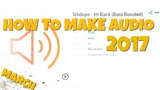 How to make an Audio on Roblox | March 2017