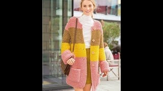 Кардиган Спицами Платочной Вязкой 2019 / Cardigan Spinning with Cardigan / Strickjacke mit Spiges