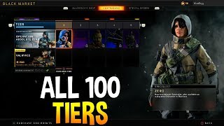 ALL 100 TIERS in OPERATION : ABSOLUTE ZERO !! ( COD BO4 DLC WEAPON SHOWCASE + MORE ) Update 1.09 BO4
