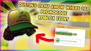 DUSTIN'S CAMP KNOW WHERE CAP PROMOCODE ROBLOX STRANGER THINGS 3 EVENT