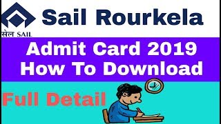 SAIL ROURKELA ADMIT CARD 2019