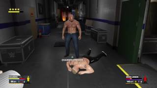 WWE 2K17- Goldberg vs Brock Lesnar Backstage Brawl!!!!!