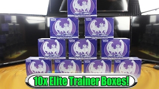 $400 worth of Sun & Moon Elite Trainer Boxes! (10x lunala) Pokemon Opening