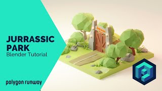 Jurassic Park Gate - Blender 2.8 Low Poly 3D Modeling Tutorial