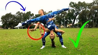 Acro/Gymnastics HANDCUFFED TO MY TWIN Challenge! | The Rybka Twins!